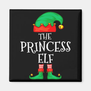 Funny Elf Family Christmas Princess Elf Sweater Me Magnet