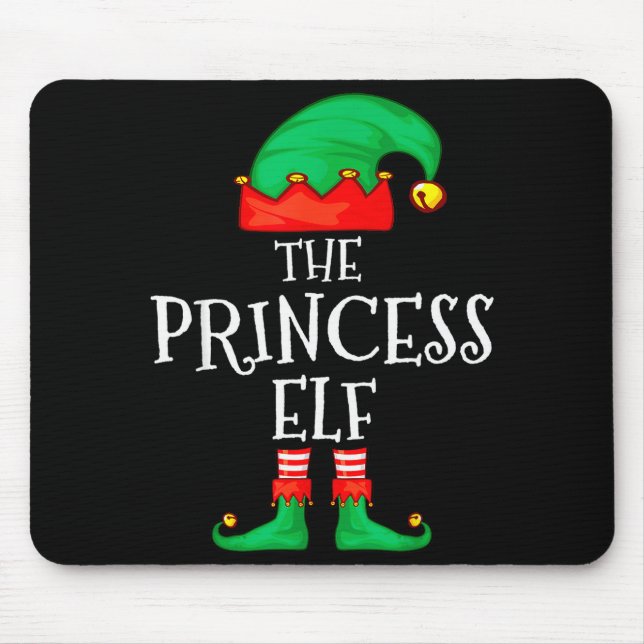 Funny Elf Family Christmas Princess Elf Sweater Me Mouse Mat (Front)