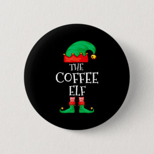 Funny Elf Family Christmas The Coffee Elf Sweater  6 Cm Round Badge