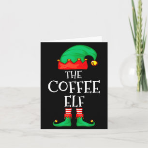 Funny Elf Family Christmas The Coffee Elf Sweater Card