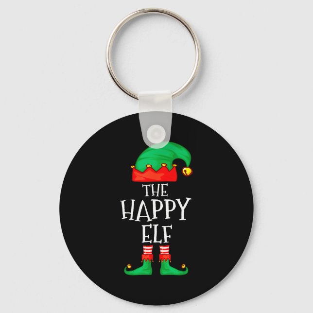 Funny Elf Family Christmas The Happy Elf Sweater M Key Ring (Front)
