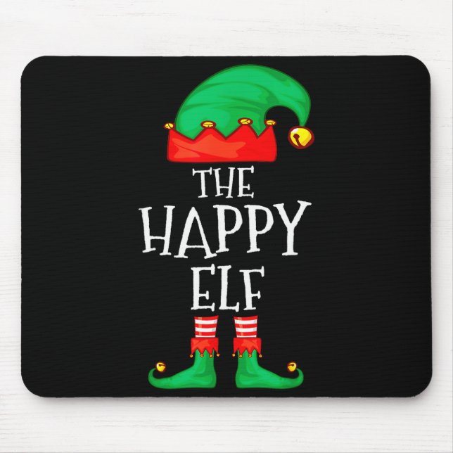 Funny Elf Family Christmas The Happy Elf Sweater M Mouse Mat (Front)
