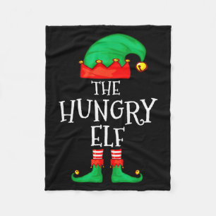 Funny Elf Family Christmas The Hungry Elf Sweater Fleece Blanket