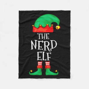 Funny Elf Family Christmas The Nerd Elf Sweater Me Fleece Blanket
