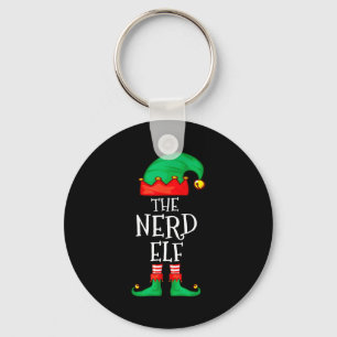 Funny Elf Family Christmas The Nerd Elf Sweater Me Key Ring