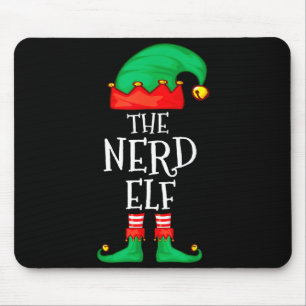 Funny Elf Family Christmas The Nerd Elf Sweater Me Mouse Mat