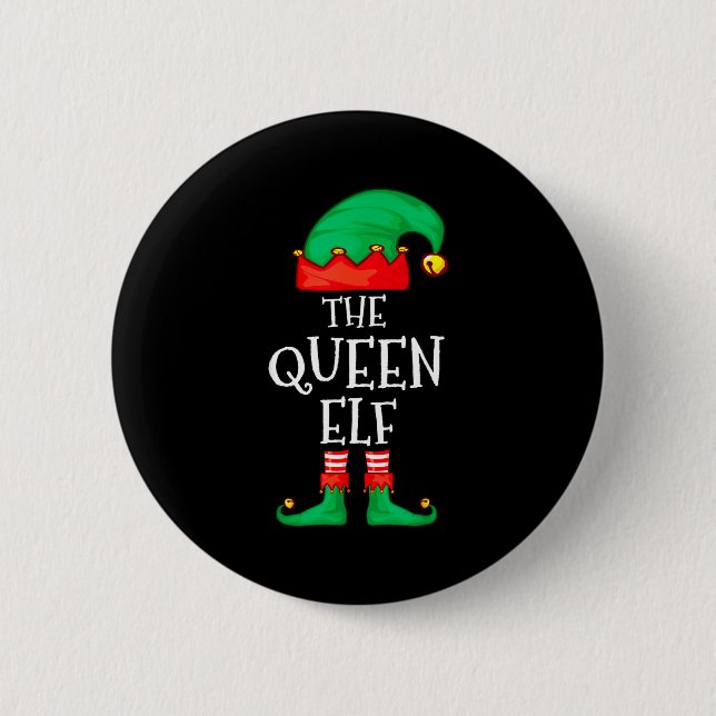 Funny Elf Family Christmas The Queen Elf Sweater M 6 Cm Round Badge (Front)