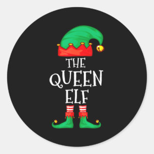 Funny Elf Family Christmas The Queen Elf Sweater M Classic Round Sticker