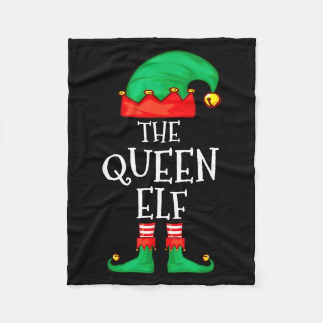 Funny Elf Family Christmas The Queen Elf Sweater M Fleece Blanket (Front)