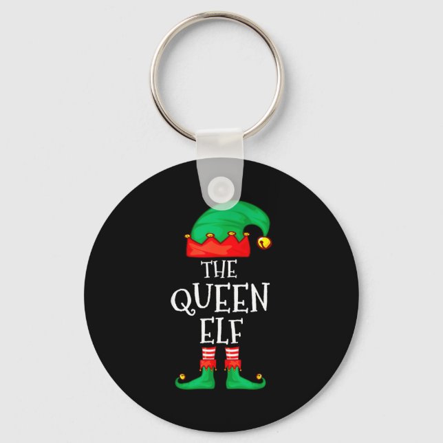 Funny Elf Family Christmas The Queen Elf Sweater M Key Ring (Front)