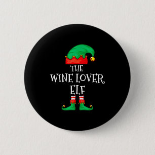 Funny Elf Family Christmas The Wine Lover Elf Men  6 Cm Round Badge