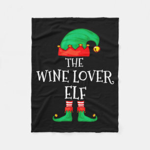 Funny Elf Family Christmas The Wine Lover Elf Men Fleece Blanket