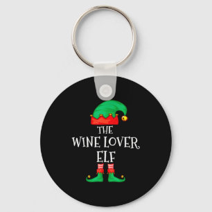 Funny Elf Family Christmas The Wine Lover Elf Men  Key Ring