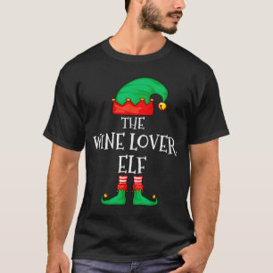Funny Elf Family Christmas The Wine Lover Elf Men  T-Shirt