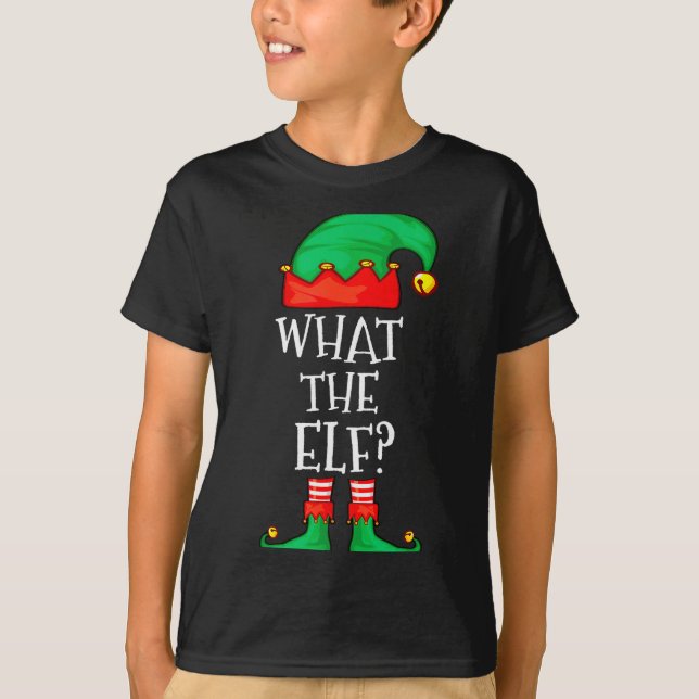 Funny Elf Family Christmas What The Elf Sweater Me (Front)