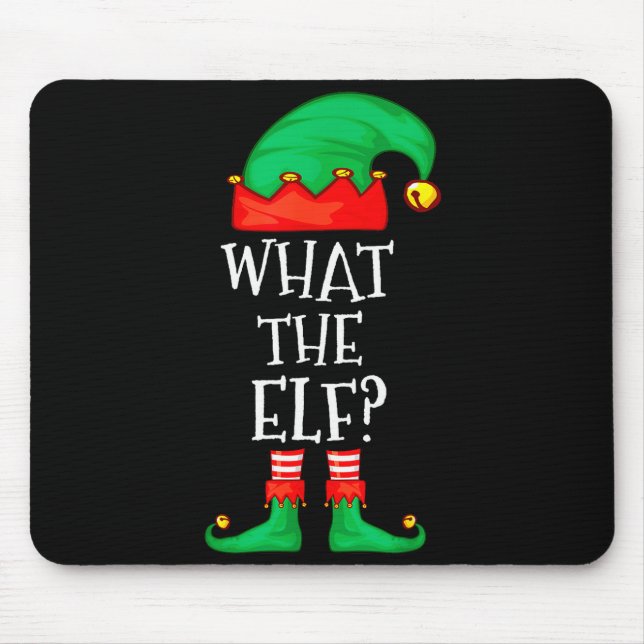 Funny Elf Family Christmas What The Elf Sweater Me Mouse Mat (Front)