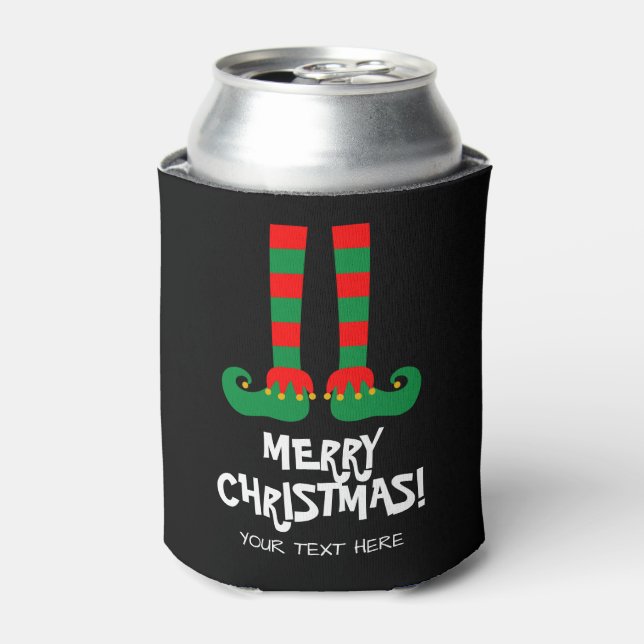 Funny elf feet custom Christmas can coolers (Can Front)