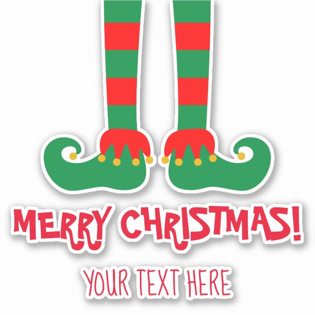 Funny elf feet custom Christmas kiss-cut vinyl (Front)