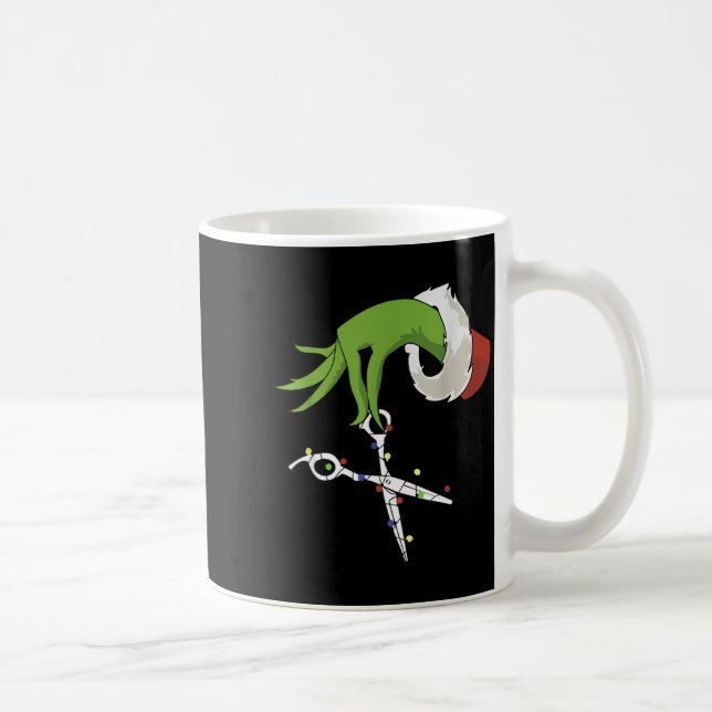 Funny Elf Hands Hair Stylist Hairdresser Scissor B Coffee Mug (Right)