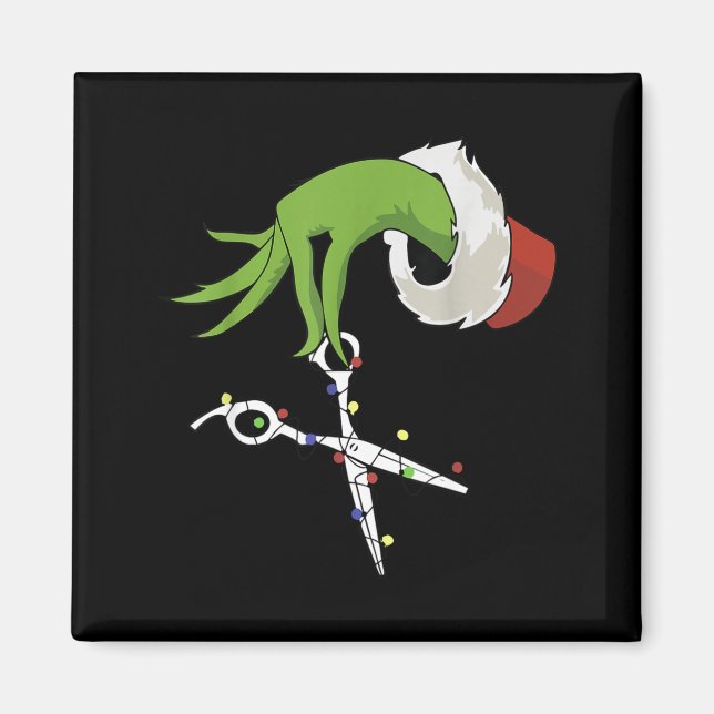 Funny Elf Hands Hair Stylist Hairdresser Scissor B Magnet (Front)