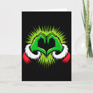 Funny Elf Heart Hands Love Christmas Card