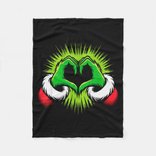 Funny Elf Heart Hands Love Christmas Fleece Blanket