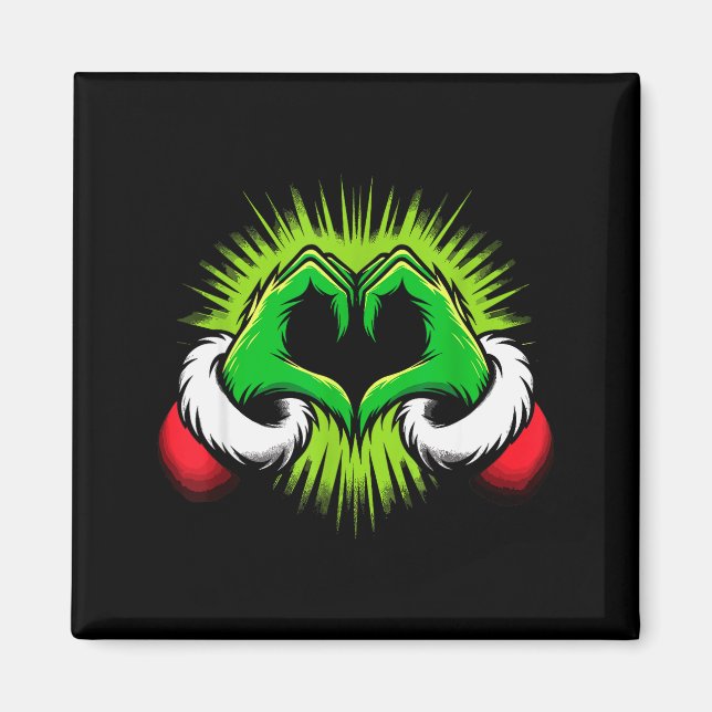 Funny Elf Heart Hands Love Christmas  Magnet (Front)