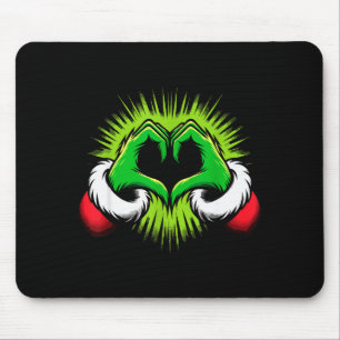 Funny Elf Heart Hands Love Christmas Mouse Mat