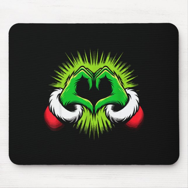 Funny Elf Heart Hands Love Christmas  Mouse Mat (Front)
