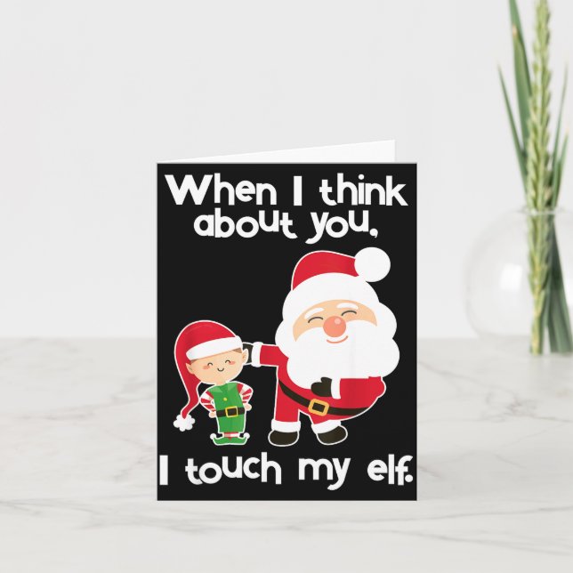 Funny Elf Inappropriate Adult Humor Christmas Gift Card (Front)