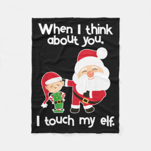 Funny Elf Inappropriate Adult Humor Christmas Gift Fleece Blanket