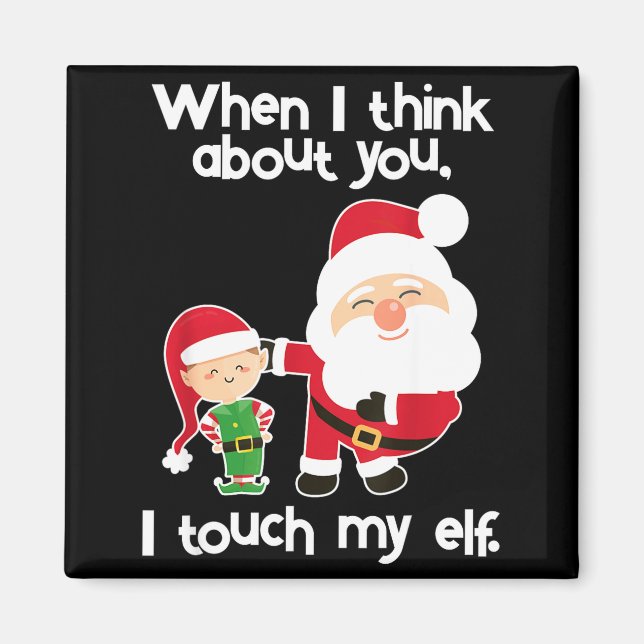 Funny Elf Inappropriate Adult Humor Christmas Gift Magnet (Front)