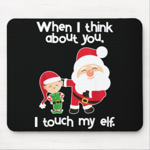 Funny Elf Inappropriate Adult Humor Christmas Gift Mouse Mat