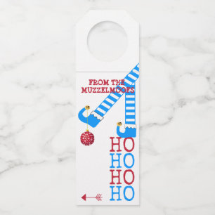 Funny Elf Legs Ho Ho Ho Christmas Wine Bottle Tag
