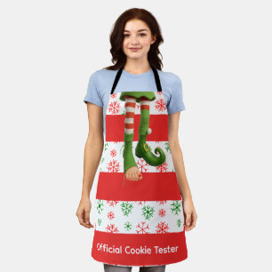 Funny Elf Legs   North Pole Fun Christmas Apron