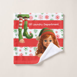 Funny Elf Legs North Pole Fun Christmas Towel