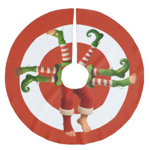 Funny Elf Legs   North Pole Fun Christmas Tree Ski Brushed Polyester Tree Skirt