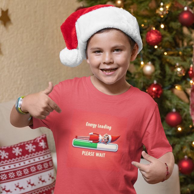 Funny Elf Loading Energy on Progress Bar T-Shirt (Creator Uploaded)