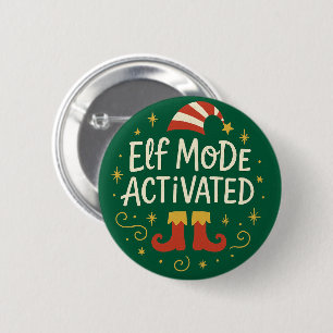 Funny Elf Mode Activated Christmas  6 Cm Round Badge