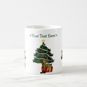 Funny Elf Personalised Christmas Holiday Mug