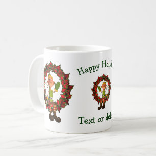 Funny Elf Personalized Christmas Holiday Coffee Mug