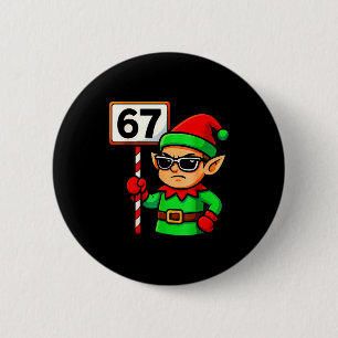 Funny Elf Six Seven 6 7 Meme Christmas Costume 67  6 Cm Round Badge