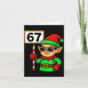 Funny Elf Six Seven 6 7 Meme Christmas Costume 67 Card