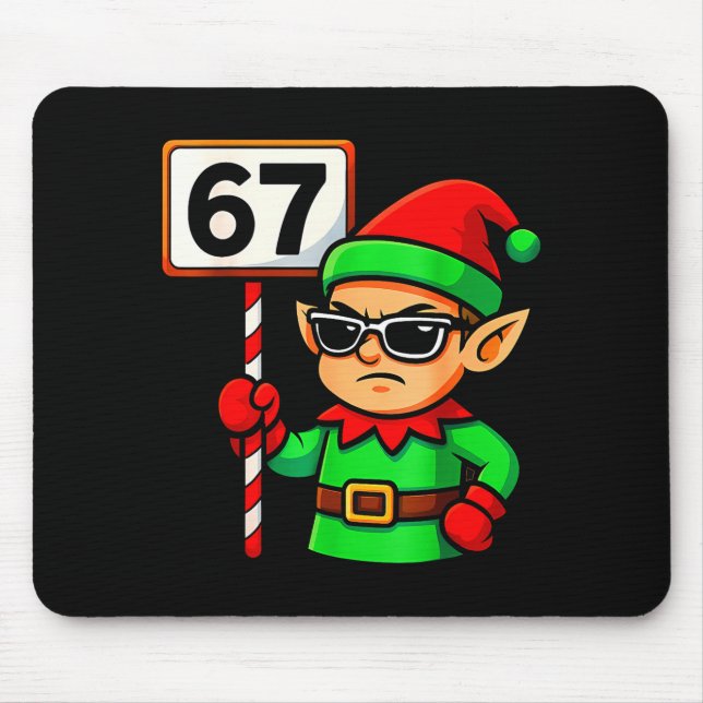 Funny Elf Six Seven 6 7 Meme Christmas Costume 67  Mouse Mat (Front)