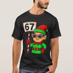 Funny Elf Six Seven 6 7 Meme Christmas Costume 67  T-Shirt