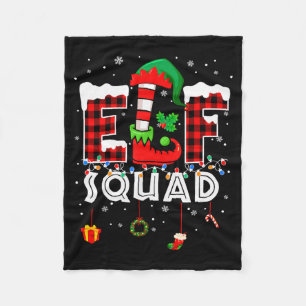 Funny Elf Squad Christmas Family Matching Pajamas Fleece Blanket