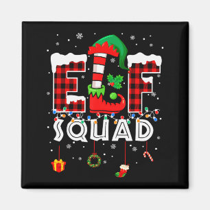 Funny Elf Squad Christmas Family Matching Pajamas Magnet