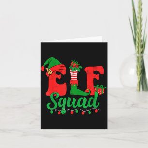 Funny Elf Squad Santa Hat Family Matching Christma Card