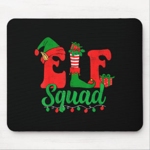 Funny Elf Squad Santa Hat Family Matching Christma Mouse Mat