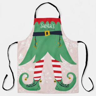 Funny elf suit illustration Santa's little helper Apron
